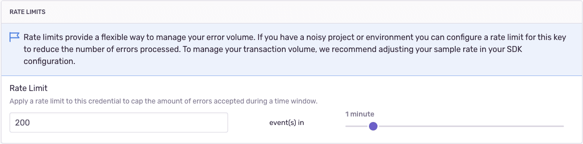 Per DSN Key rate limits